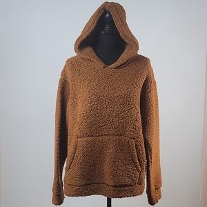 Nasty Gal M brown fuzzy sweatshirt